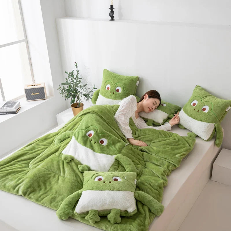 Cozy Dreams Mini Monster Quilted Pillow Blanket