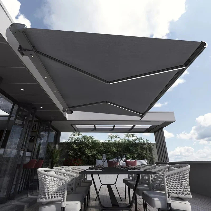 Wall-Mounted Electric Retractable Heavy-Duty Waterproof Outdoor Sunshade - Image 2