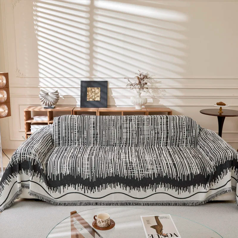 Geometric Lines Sofa Throw Cover Blanket - Image 5
