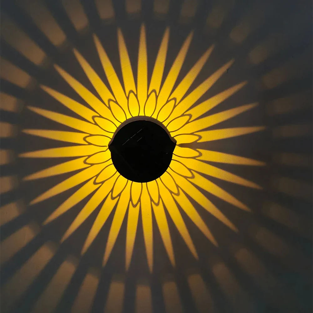 Geometric Pattern Decorative Solar Garden Wall Light - Image 5