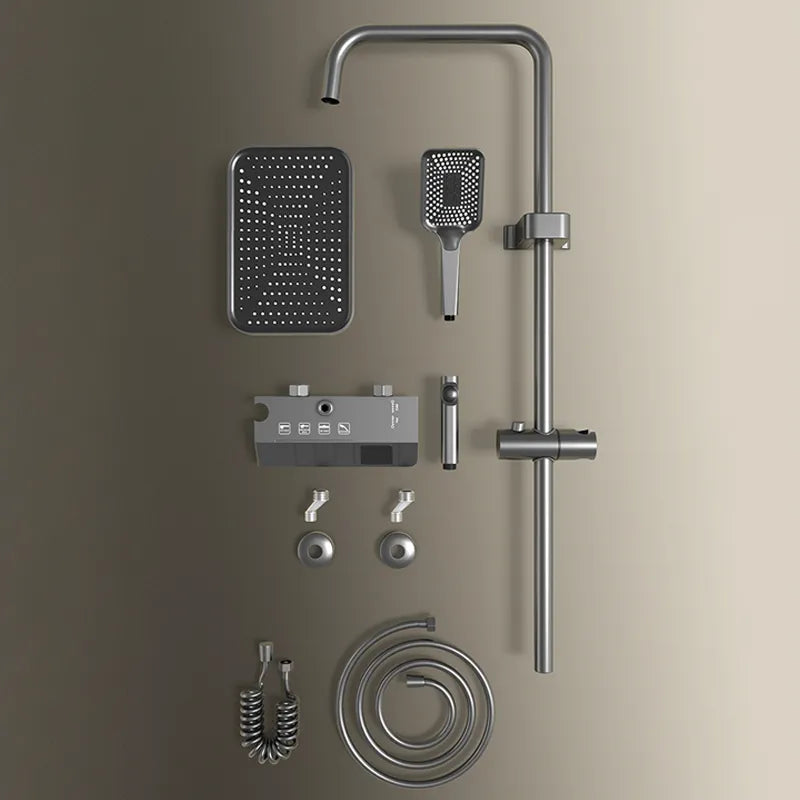 Digital Temperature Display Rain Feel Elegant Shower Set