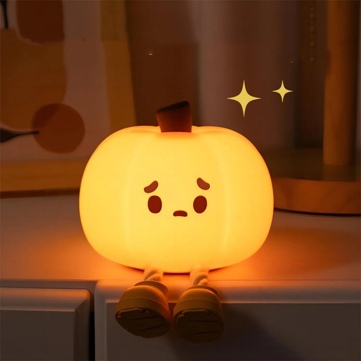 Sad Pumpkin Touch Sensor Lamp Decor