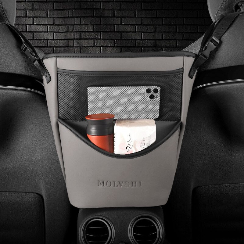 Car Armrest Leather Console Organizer