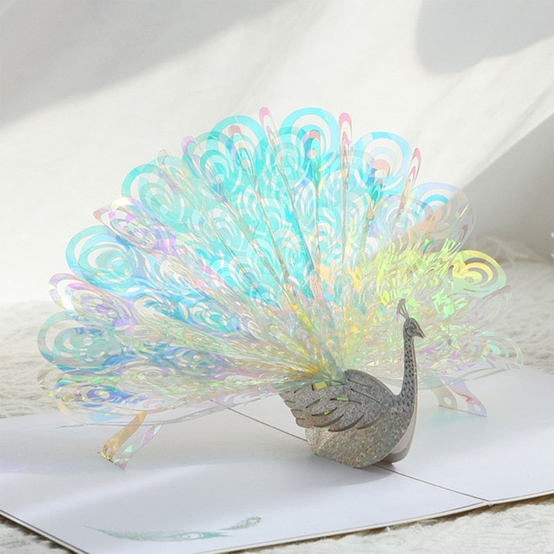 3D Shining Peacock Decorative Card - Image 1
