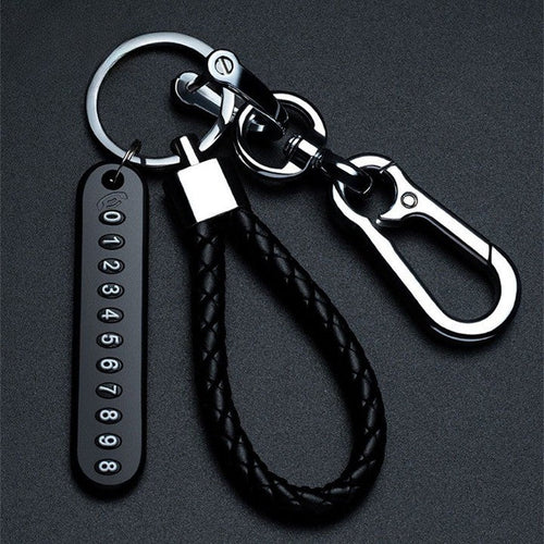 Anti Lost Metal Phone Number Keychain - Image 0