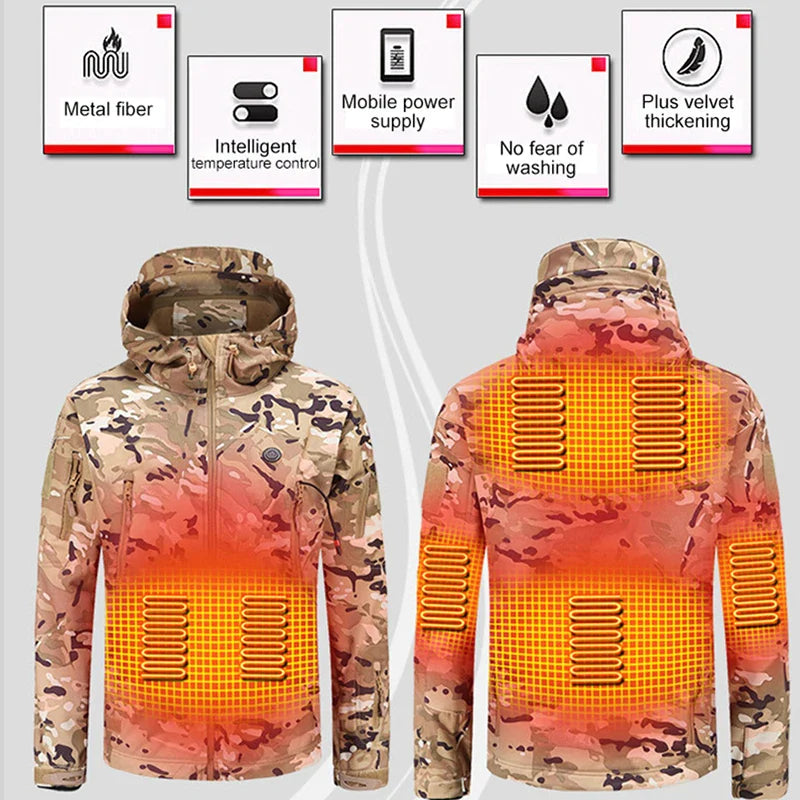 Hooded Heated Winter Camping Jacket - Image 5