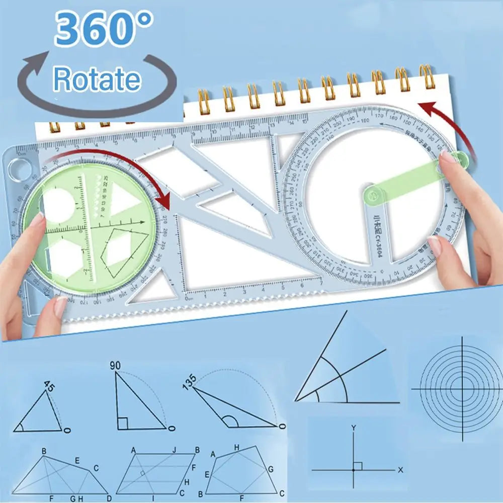 Math Genius Multi-Angle Drawing Precision Ruler - Image 0