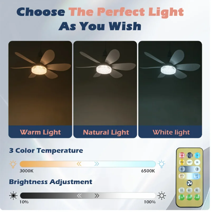 Elegant Flower Energy Saving RC Ceiling Fan Lamp - Image 4
