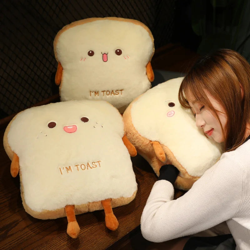 Plush Toast Bread Ultra Soft Hand Warmer Pillow