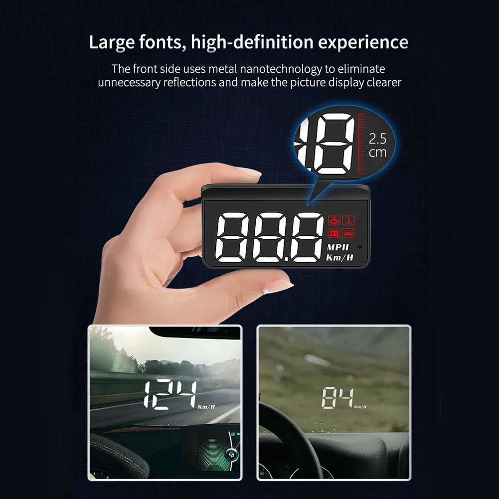 Digital HUD System Windshield Car Speedometer