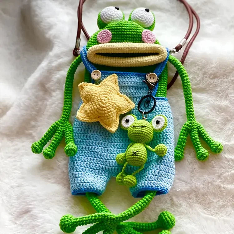 Big Lips Frog Knitted Bag