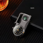 4in1 Windproof Metal Butane Compass Watch Keychain Lighter