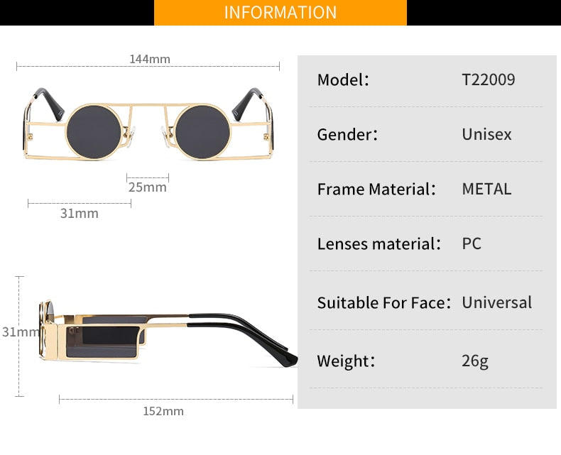 Elite Round Metal Frame Sunglasses - Image 2