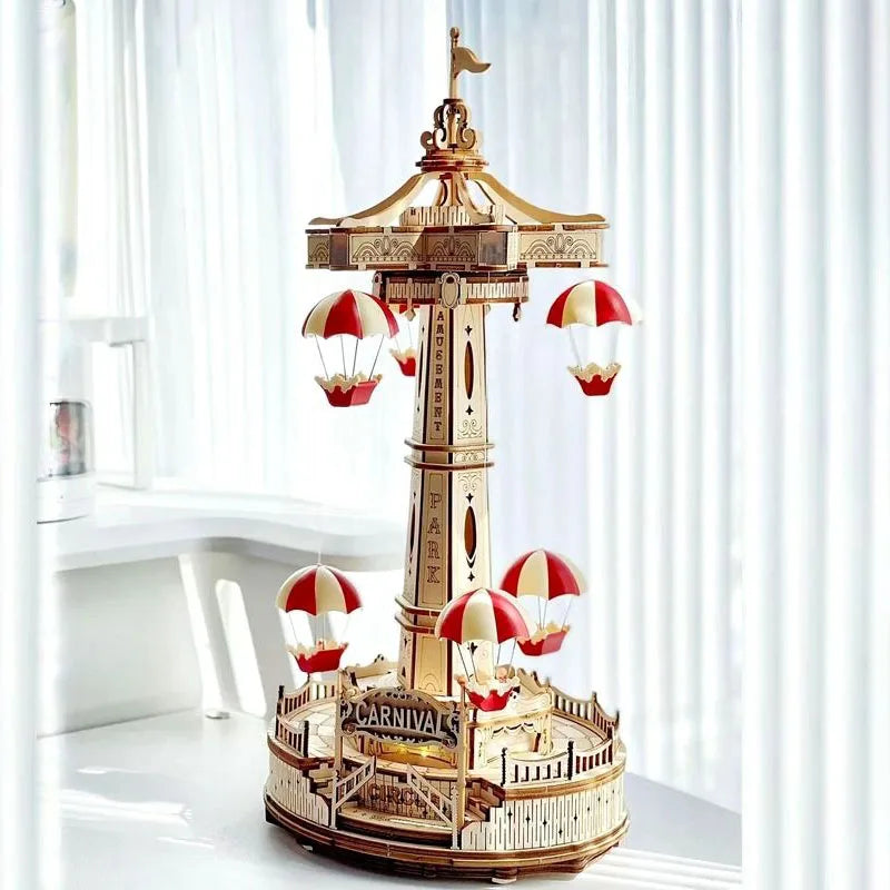 Wooden 3D Puzzle DIY Carnival Tower Kit - Image 0