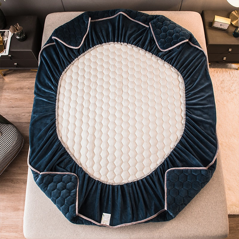 Elegant Velvet Thick Mattress Cover - Image 15