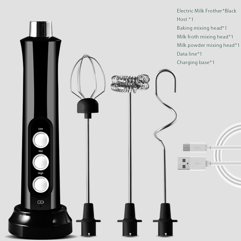 3in1 Portable Rechargeable Milk Frother Foam Maker - Image 7