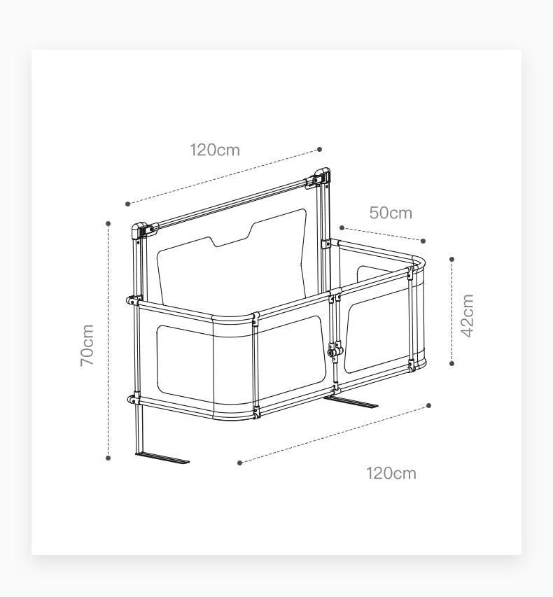 Baby Comfy Safety Lightweight Bed Side Crib