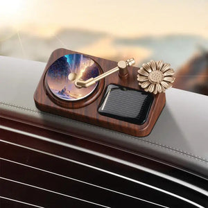 Rotating Solar Retro Record Player Car Air Fresheners - Image 0