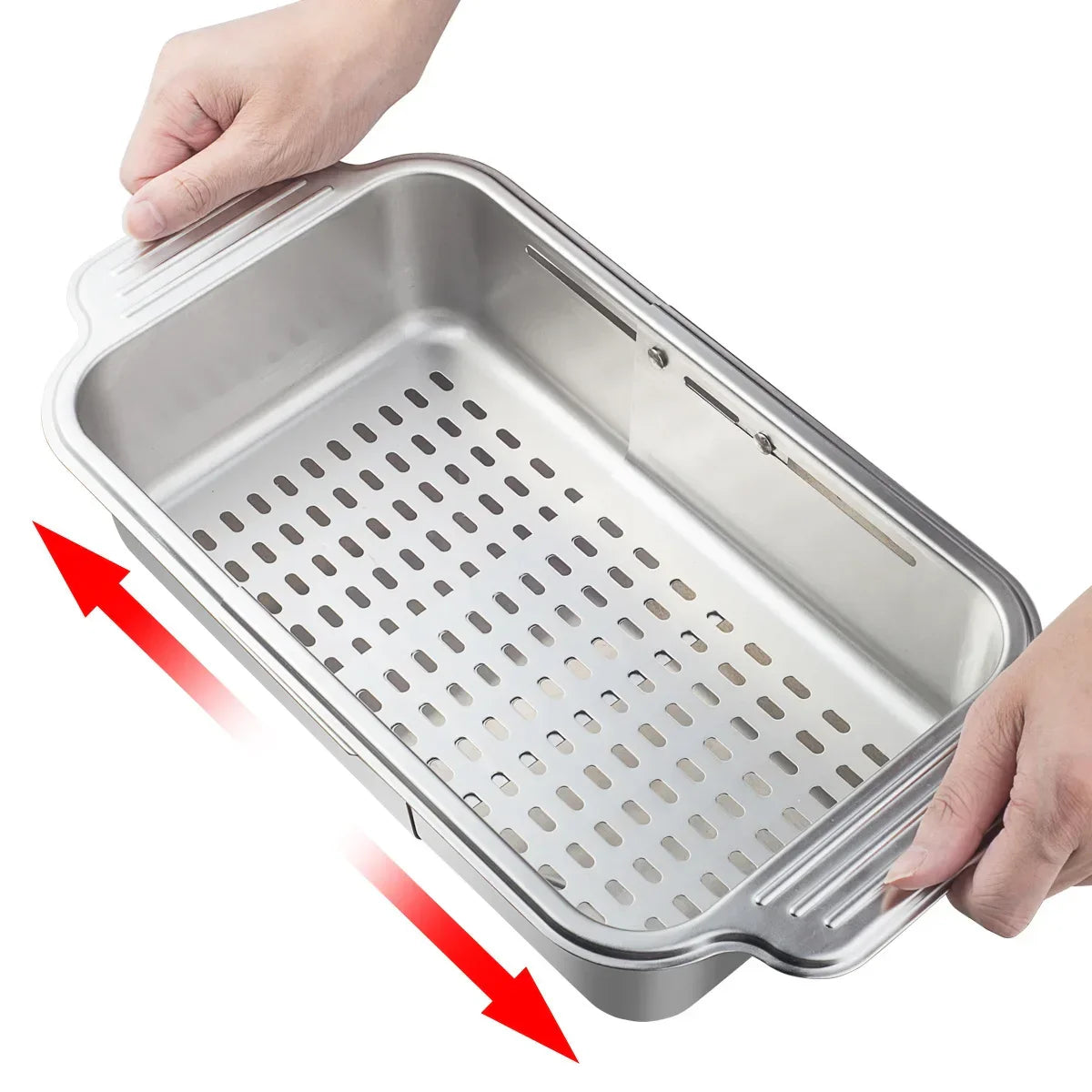 Retractable Over Sink Stainless Steel Vegetable Drain Basket