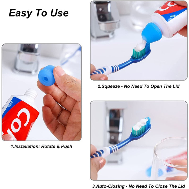 4pcs Anti-Waste Self-Closing Reusable Toothpaste Caps