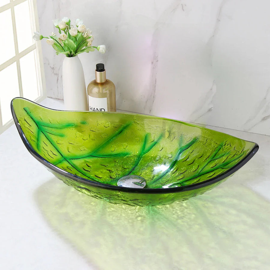 Oval Vessel Tempered Glass Waterfall Faucet Combo Sink - Image 6