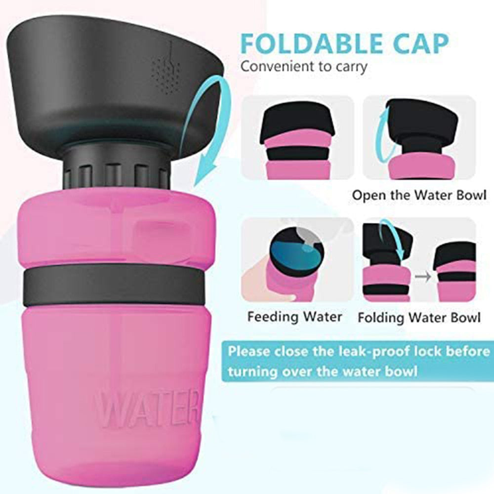 2in1 Foldable Travel Pet Water Bottle