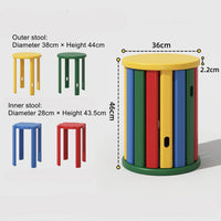 Stackable Rainbow Wooden Chair Table - Image 6