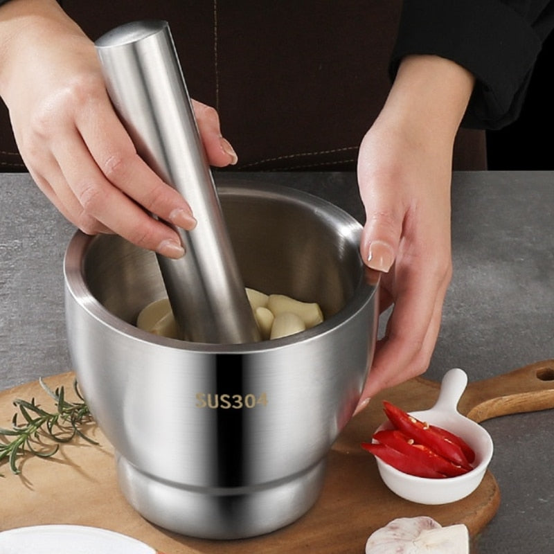 Stainless Steel Effortless Garlic Grinding Bowl - Image 0