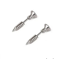 Realistic Screw Industrial Steel Earrings - Image 11