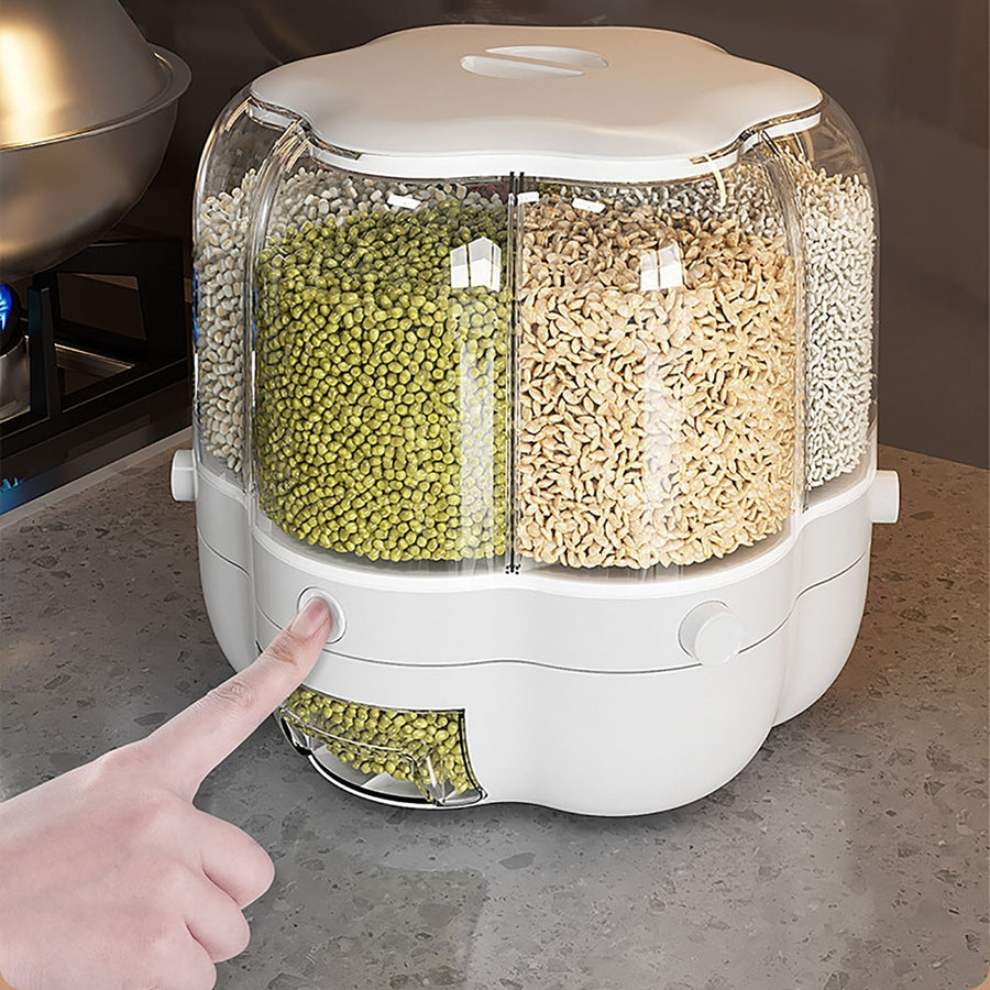 6-Grid Rotating Grain Storage Dispenser - Image 8