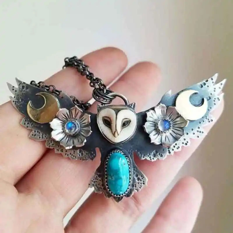 Quiet Watcher Owl Charm Necklace - Image 1
