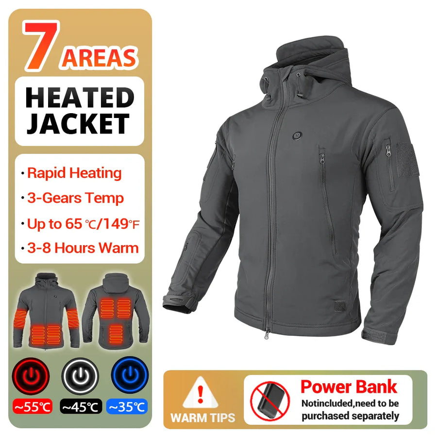 Hooded Heated Winter Camping Jacket - Image 13