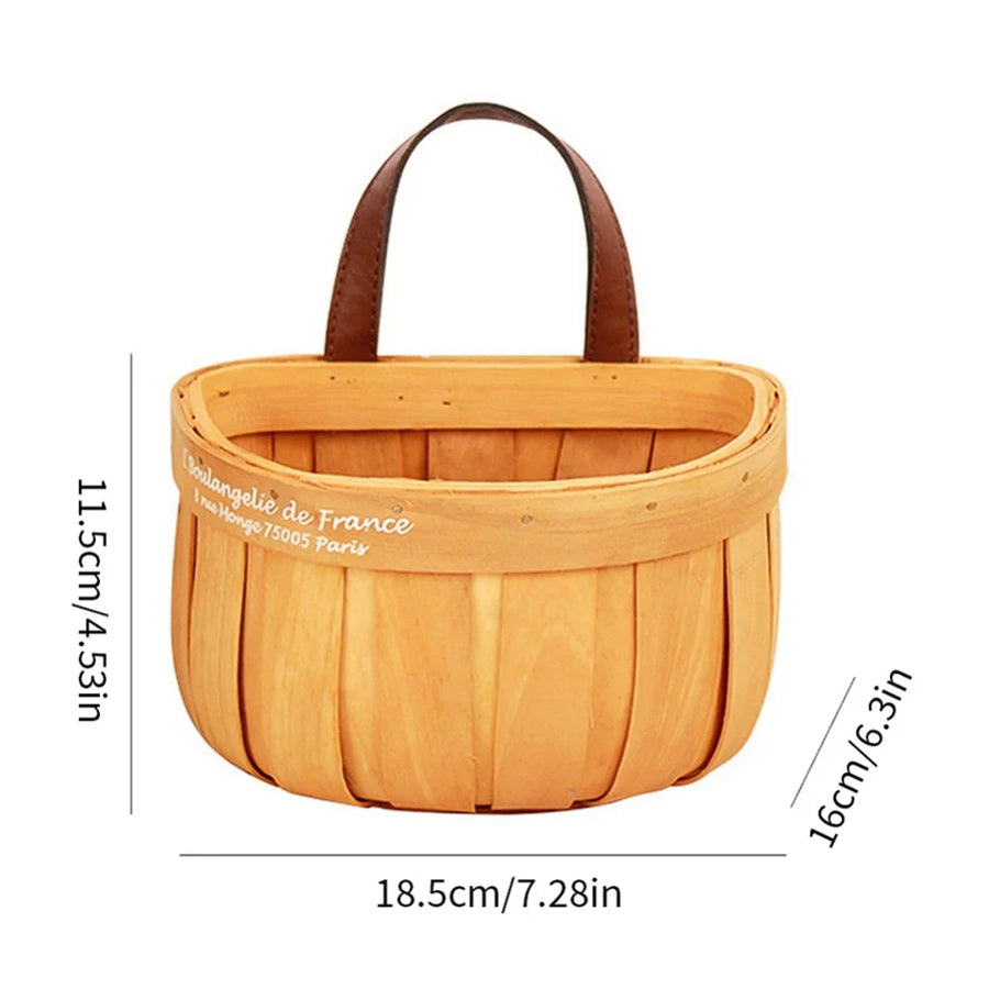 French Market Handcrafted Wooden Basket - Image 12