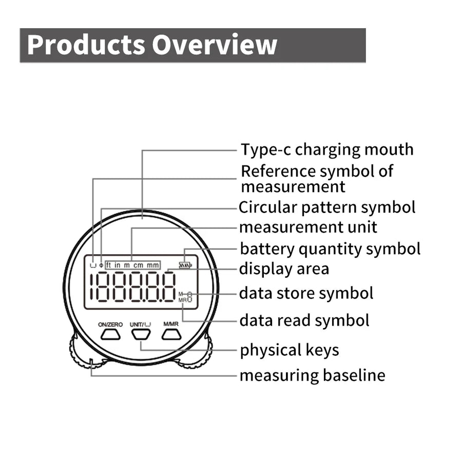 High Precision LCD Display Rechargeable Digital Ruler - Image 3
