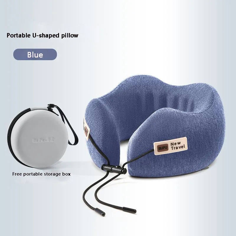 U-Shaped Memory Foam Soft Built-in  Storage Case Travel Pillow - Image 8