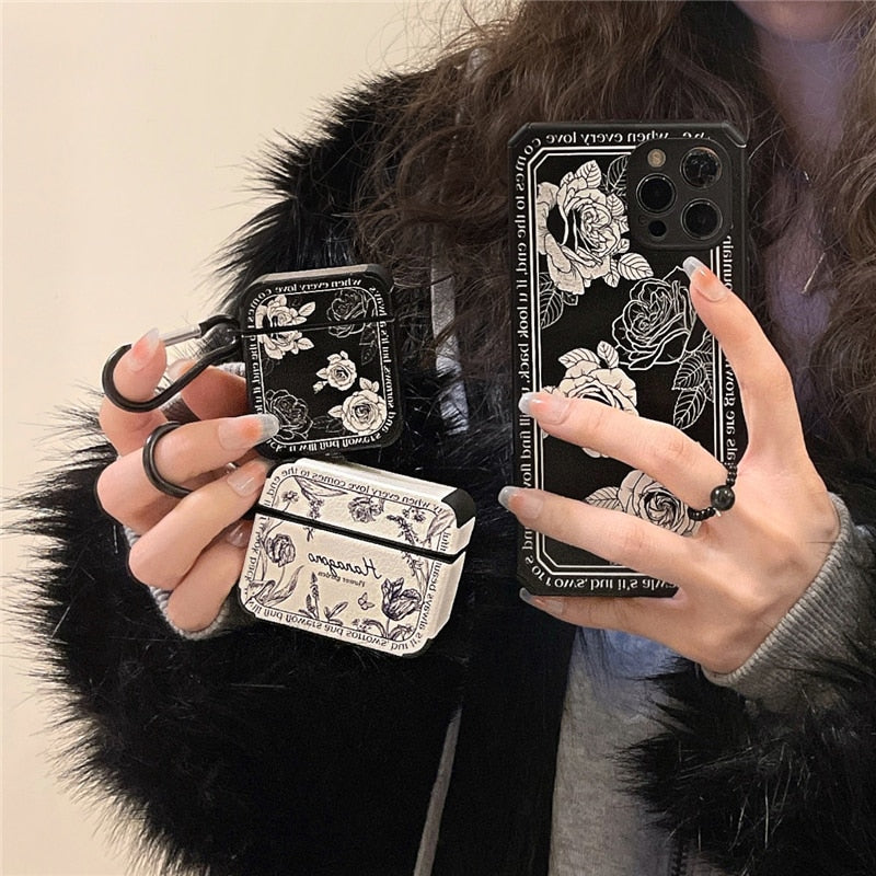 Artistic Flower Leather Airpods Case - Image 2