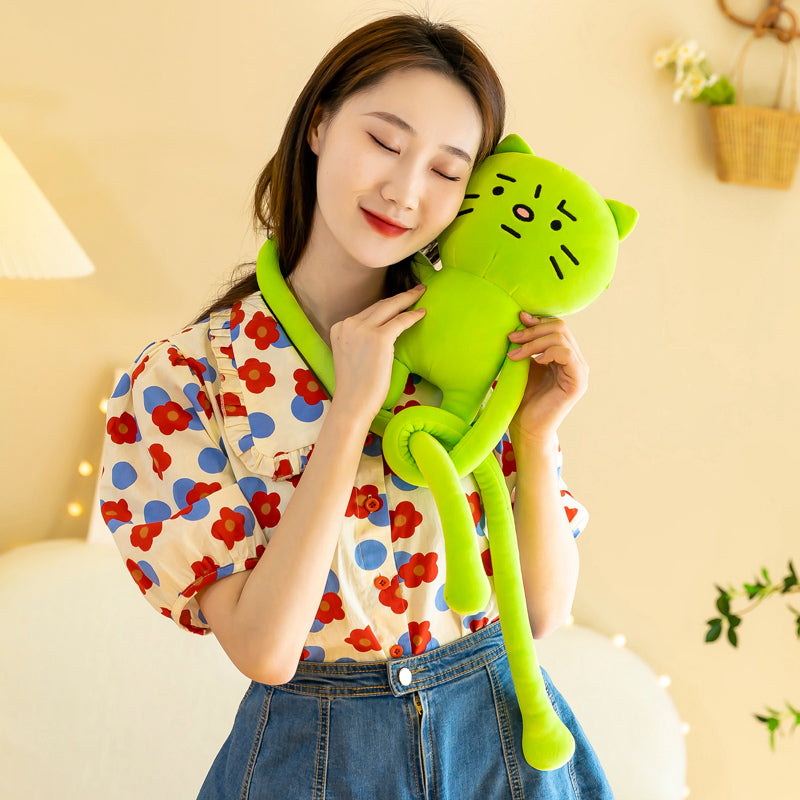 Green Cat Plush Toy Pillow - Image 8