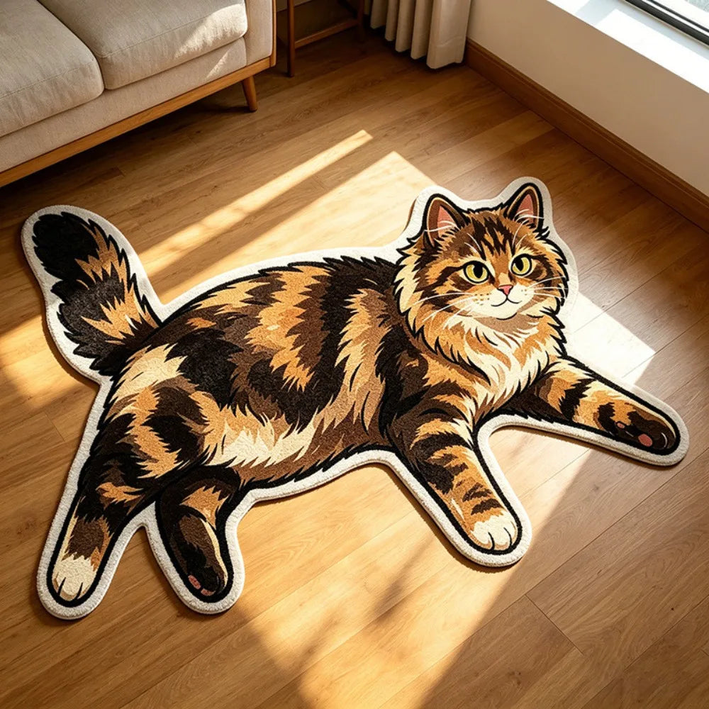 Pawprint Cute Cat-Shape Area Rug