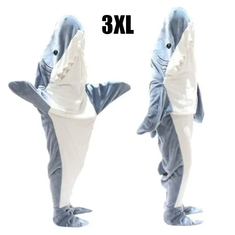 Snuggly Shark Cozy Hooded Onesie Blanket - Image 9