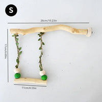 Natural Wood Hanging Bird Swing - Image 6