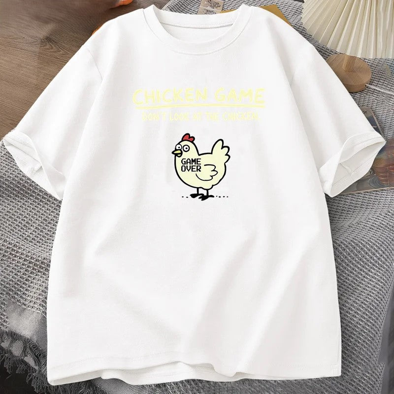 Don’t Look At The Chicken Game Funny T-Shirt - Image 3