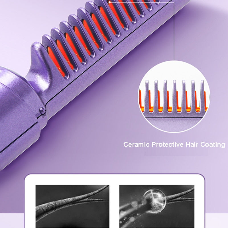 USB Powered Smart Heat Iron Comb Hair Straightener - Image 2