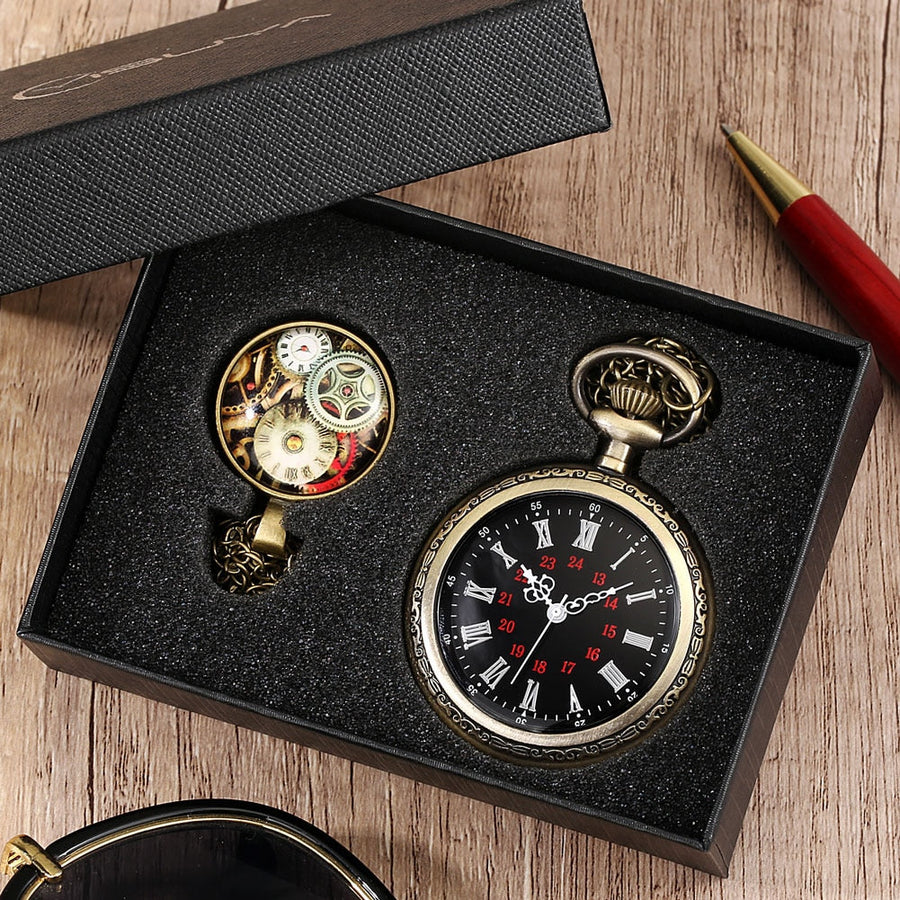 Digital Stainless Steel Pocket Watch Gift Set - Image 16