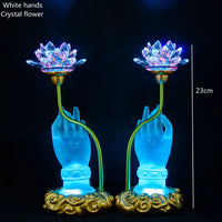 Sacred Lotus Hand Crystal Lamp - Image 10