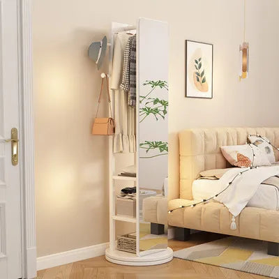 Rotatable Full-Body Mobile Mirror Coat Organizer - Image 5