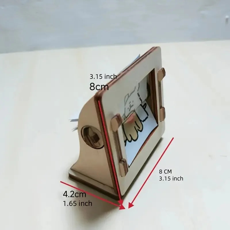 DIY Wooden Hand-Cranked Animation Machine Desktop Decor Kit - Image 3