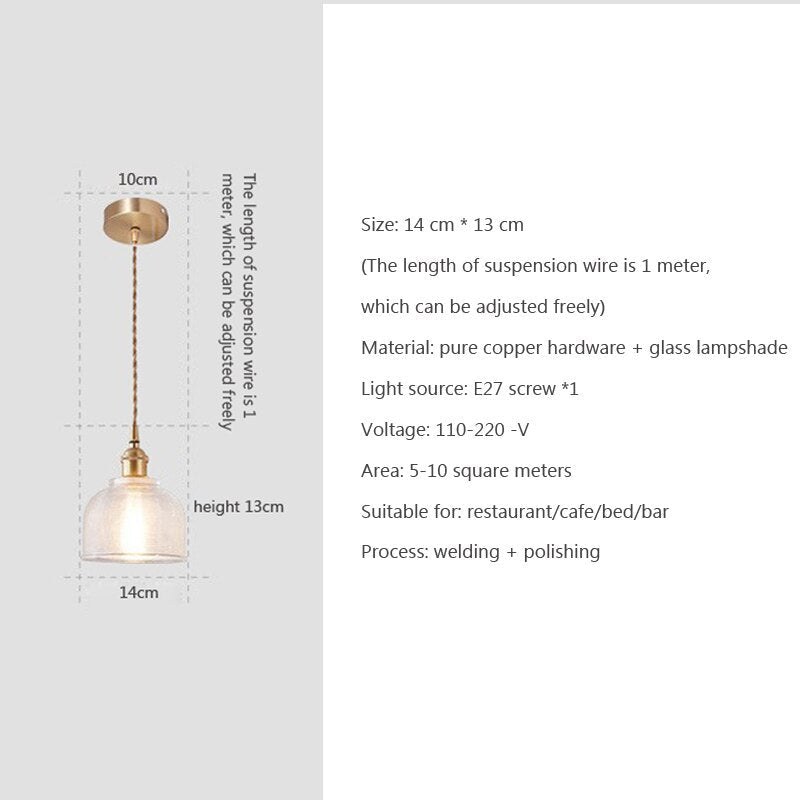 Nordic Brilliance Transparent Glass Pendant Lamp