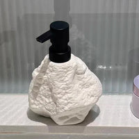 Sculptural Stone-Textured Ceramic Soap Dispenser - Image 4