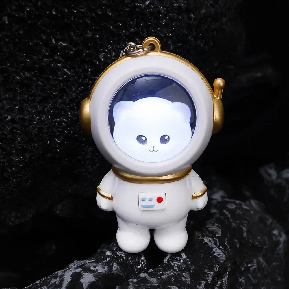 Astronaut Bear LED Keychain Light