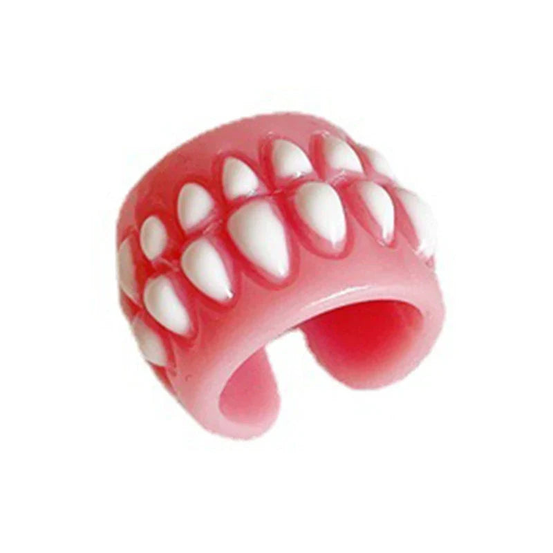 Resin Creative Love Bite Teeth-Shaped Rings - Image 8